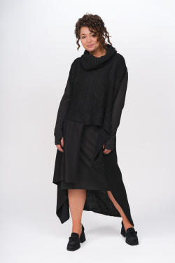 LUCYNA - zestaw sukienka + narzutka sweter