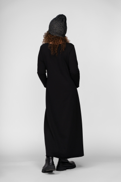 KATRINA - długa sukienka, czarna, rozmiar UNIWERSALNY
