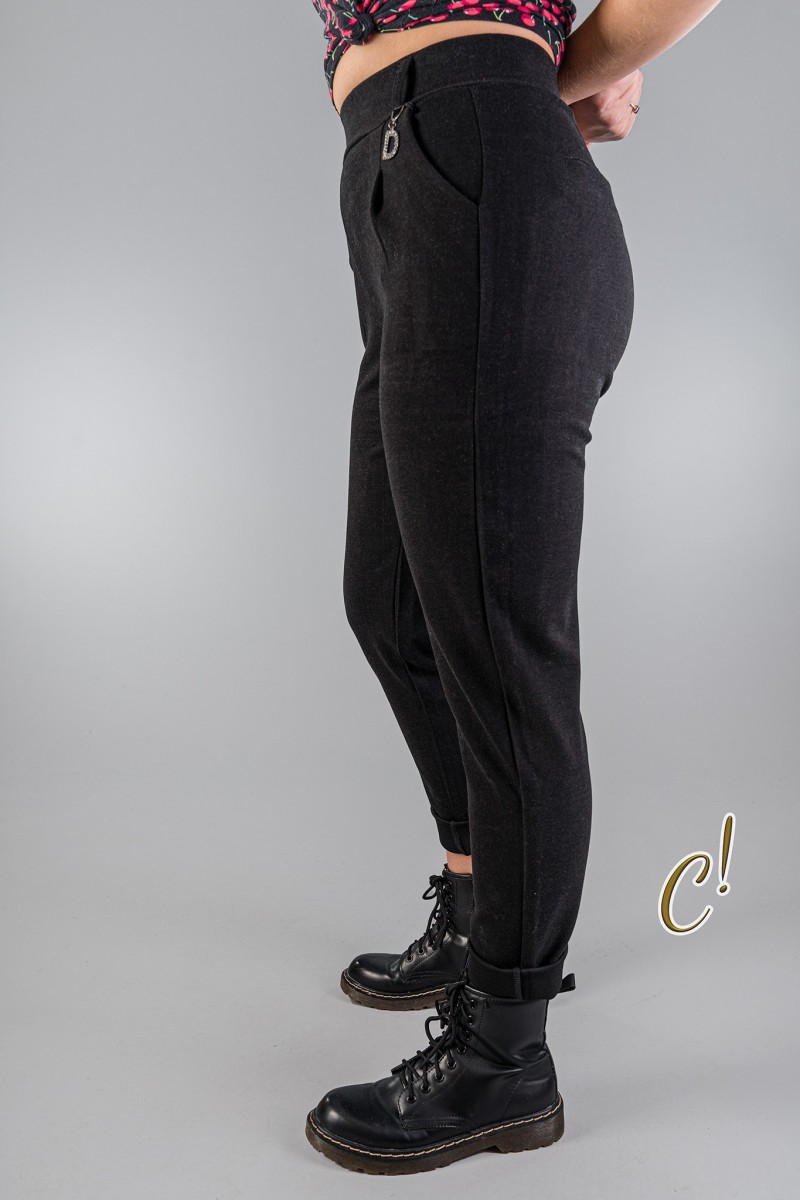 ZOE II - czarne spodnie jednolite